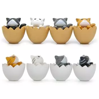 HAMILO Фигурка кошки, входная мини-фигурка, украшение интерьера, набор из 8 шт.