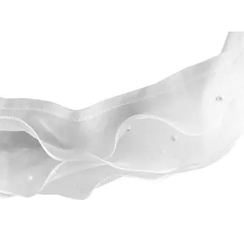 HAMILO Lace Fabric Organdy Pearl Beads Ribbon Decorative Dress Ruffle 5m Approx.