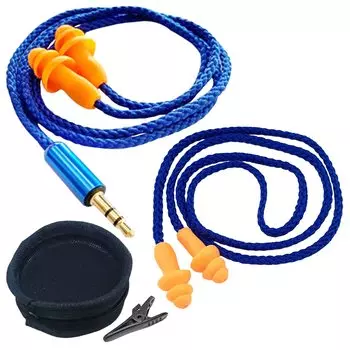 HAMILO Wired Length Approximately Earplugs with Cable Storage Case Included Earplugs, Earphones, 100cm, String, Clip,