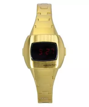 Hamilton American Classic PSR 74 Золотистый тон Нержавеющая сталь Красный циферблат Кварцевые H52314130 100М Унисекс часы красный