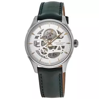 Hamilton Jazzmaster Skeleton кожаный ремешок белый циферблат автоматические часы H42535810 мужские белый