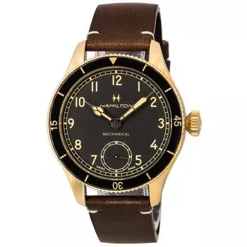 Hamilton Khaki Aviation Pilot Pioneer Bronze Black Dial Mechanical H76709530 100M Мужские часы чёрный
