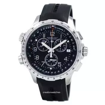 Hamilton Khaki Aviation X-Wind Chronograph Quartz GMT H77912335 Мужские часы чёрный