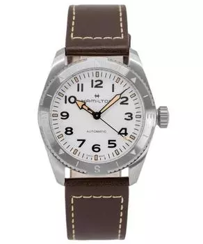 Hamilton Khaki Field Expedition кожаный ремешок белый циферблат автоматические часы H70225510 100M мужские часы белый