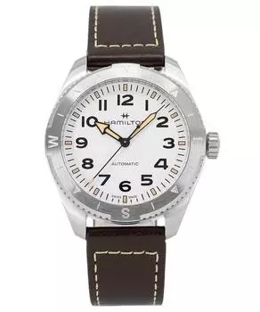 Hamilton Khaki Field Expedition кожаный ремешок белый циферблат автоматические часы H70315510 100M мужские часы белый