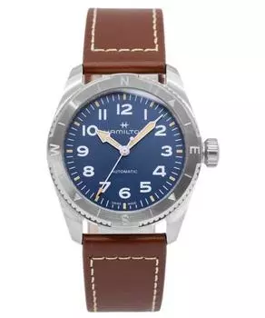 Hamilton Khaki Field Expedition кожаный ремешок синий циферблат автоматические H70225540 100M мужские часы синий