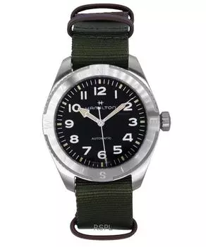Hamilton Khaki Field Expedition текстильный ремешок черный циферблат автоматические часы H70315931 100M унисекс чёрный