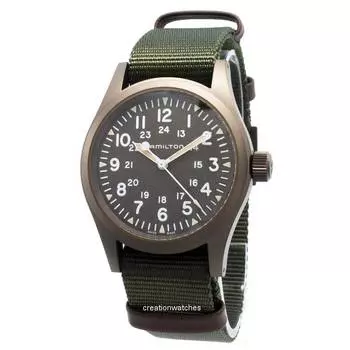 Hamilton Khaki Field H69449961 Механические мужские часы с запасом хода коричневый