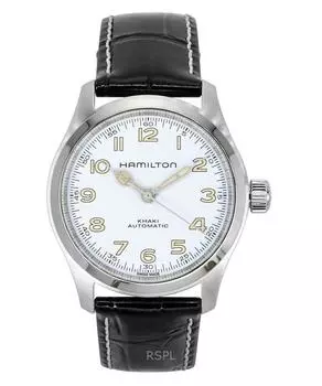 Hamilton Khaki Field Murph кожаный ремешок белый циферблат автоматические H70405710 100M мужские часы белый