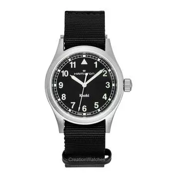 Hamilton Khaki Field Текстильный ремешок Черный циферблат Кварцевые H69401430 Унисекс часы чёрный