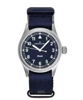 Hamilton Khaki Field Текстильный ремешок Синий циферблат Кварцевые H69401940 Унисекс часы синий