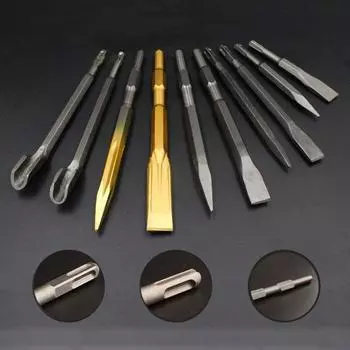 Hammer Rotary Advanced Chisel Bits Set Chrome Steel Tile Bull Point Chisel Square Shank Flat Head,14*250mm