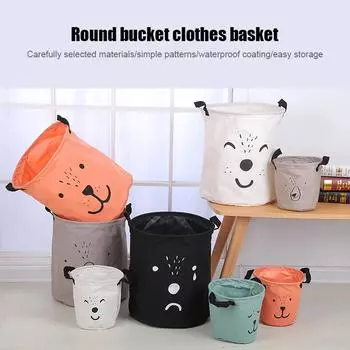Hamper Foldable Laundry Basket Large Capacity Laundry Hamper Dirty Clothes Storage Organizer Clothe Kid Toy Sundries Storage Bag 35x45cm чёрный