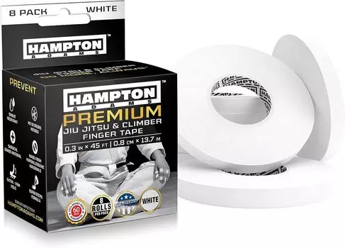 Hampton Adams Finger Tape PREMIUM 8 Rolls Taping Jiu Jitsu BJJ Climbing Оригинальный продукт (белый)