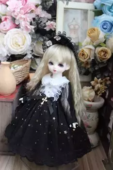 HAMRETHYPPZ BJD Шарнирное кукольное платье Костюм для куклы Кукла Горничная Одежда Шарнирное кукольное платье для куклы Принцесса Принцесса Милая горничная Милая Лолли Праздник чёрный