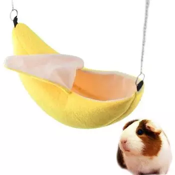 Hamster Nest Banana Shape House Hammock Bunk Bed House Toys Cage For Sugar Glider Hamster Small Animal Bird Pet Supplies жёлтый