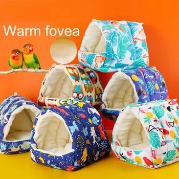 Гнездо хомяка Большое отверстие Мультяшный принт Большое пространство Толстая морская свинка Логово сохраняют тепло S королевский синий