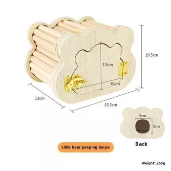 Hamster Voyeur Series Wooden Nest House Avoidance Observation House Cute Golden Bear Flower Branch Mouse Entertainment Intera