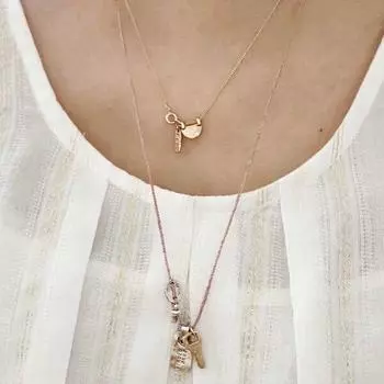 Han Dai ins буквенное ожерелье с ключом легкое роскошное нишевое плетение чрезвычайно изящное регулируемое длинное колье для свитера