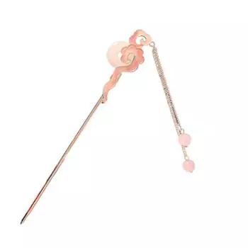 Ханьфу Палочка для волос в китайском стиле Цветочные женские заколки Бусины Кисточка Декор Вилка для волос для средней и густой прически Пучок Аксессуары E