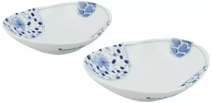 Hana Imari 50 oval deep plate [16 x 14 x 4 cm] Set of 2 HNI50DF-2