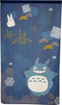 Hanahana Noren Blue 85 x 150 см Totoro Приглашение на удачу Tsurukame 15813 синий