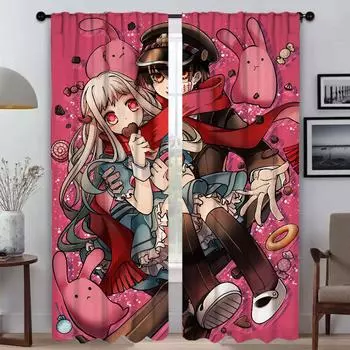 Hanako Kun Разделение Кухонные Шторы для Камеры Оконные Шторы для Комнаты 2 Панельные Домашние Интерьерные Шторы Оттенки Гостиная Затемнение W50xH70cmx2pcs-CL