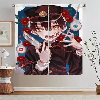 Hanako Kun затемняющие шторы подхваты для штор для спальни 2 шт роскошные шторы для гостиной для камеры кудри жалюзи жалюзи для кухни W50xH70cmx2pcs-CL