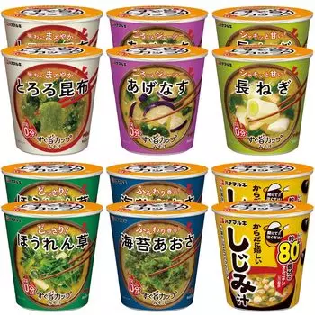 Hanamaruki Sugu Umami Cup Miso Soup 6 2 12 pieces set types, each,