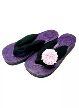 Hanazori Mom Thong Цвет Черный Сделано в Японии Сандалии Setta с маленькими цветами для детей Японская одежда Сандалии Setta Сандалии Thong для девочек Подарок