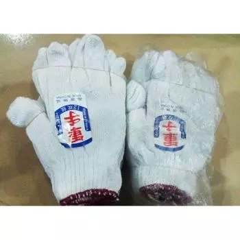 Hand 700G White Cotton Yarn Gloves White Yarn Computer Machine Cycling Gloves Labor Protection Thickening and Wear-Resistant Gloves Protection Default