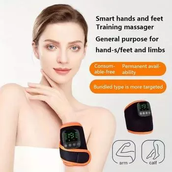 Hand and Leg Massager USB Heated Knee Massager Intelligent Electric Massager Brace for Sufferers Suitable for Gifts чёрный