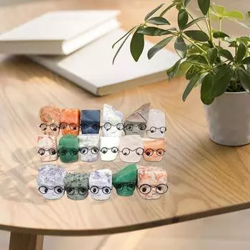 Статуэтка из хрусталя ручной работы Скульптуры из хрусталя ручной работы для стола Миниатюрная фигурка в очках Художественная статуэтка для кухни красный