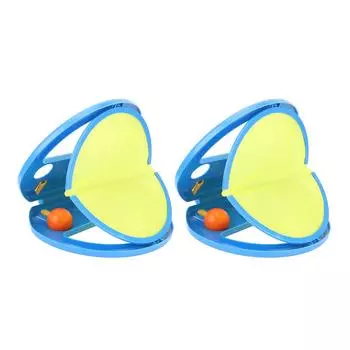 Hand Catching Racket Ball Toy Hand Exercise Ball Throwing Set for Interactive Game Fitness Green