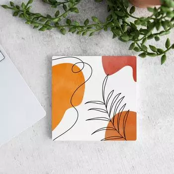 Hand drawn abstract shapes Style Enamel Coaster Drink Table Beautiful Pattern Drinks Cork Base with Housewarming Decor