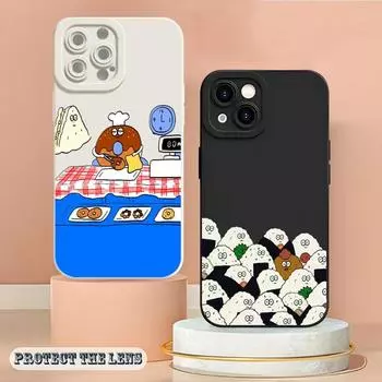 Hand Drawn Cartoon Foods Phone Case For Iphone 14 12 Pro 11 13 Max Mini X XS XR 7 8 Puls Angel Eyes Soft Silicone Cover iPhone7