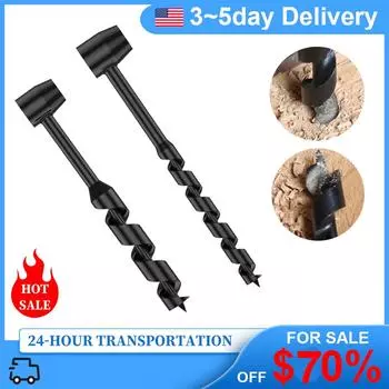 Hand Drill Carbon Steel Manual Auger Drill Portable Manual Survival Drill Bit Wood Punching Tool Outdoor Camping Hiking Jungle