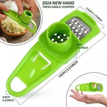 Hand Garlic Grinder Garlic Slicer Mini Garlic Grinder Creative Garlic Press Manual Garlic Mashing Garlic Kitchen Gadgets зелёный
