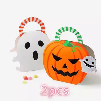 Ручная упаковка для рождественских подарков на Хэллоуин, бумажный пакет с изображением призрака, коробка для конфет, креативная упаковка, подарочный лоток Combination 1