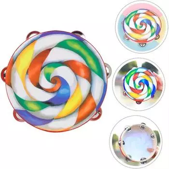Hand Jingle Bell Single Row Hand Drum Early Education Handheld Drum Toy KTV Party 6Inch