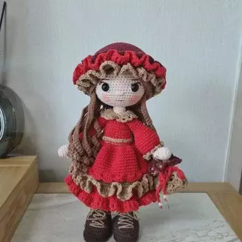 Hand Knitted Girl Doll