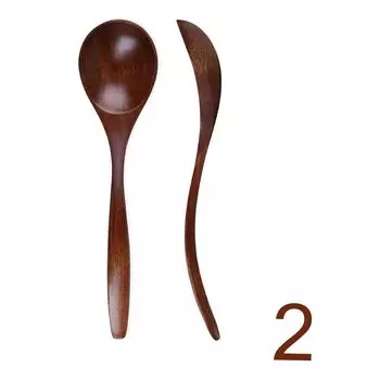 Hand-made Wood Tableware Catering Scoop Cooking Utensil Soup Spoon Kitchen Tool Wooden Spoon 2