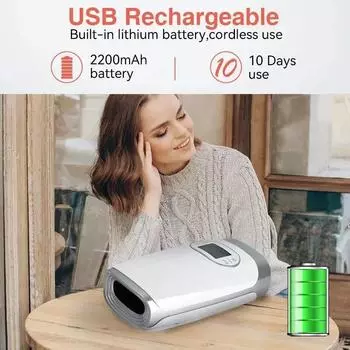 Ручной массажер для акупунктурных точек, физиотерапевтический массаж с подогревом, компрессионный массаж для ладоней, спа для запястий, релаксация, снятие боли 1 шт. белый