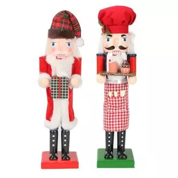 Hand Painted Baker Figurine Toy Christmas Decorations Nutcrackers Gift