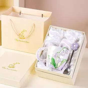 Hand painted Ceramic Mug Girls High End Gift Cup Water Cup Souvenir Birthday Gift 301-400ml