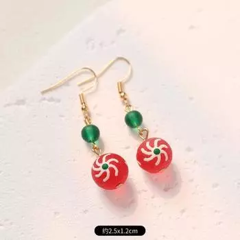 Hand painted glazed earrings African trade beads niche design earrings summer dopamine premium earrings women