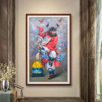 Hand-painted oil painting texture replica painting figure hanging painting teahouse porch hotel decorative painting.