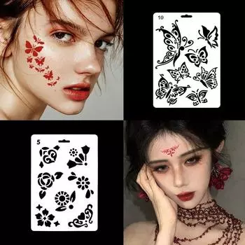 Hand Painting DIY Body Art Paint Stencils Reusable Tattoos Makeup Tools Painting 11
