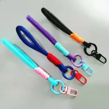 Hand Rope Braided Rope Keychain Cotton&Linen Mesh Lanyard Keychain Outdoor Activities тёмно-синий