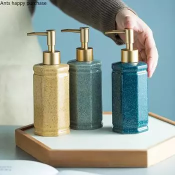Hand Sanitizer Bottle Ceramics Lotion Bottles Soap Dispenser Shower Gel Bottle Shampoo Bottles Home Decor Bathroom Accessories светло-зеленый